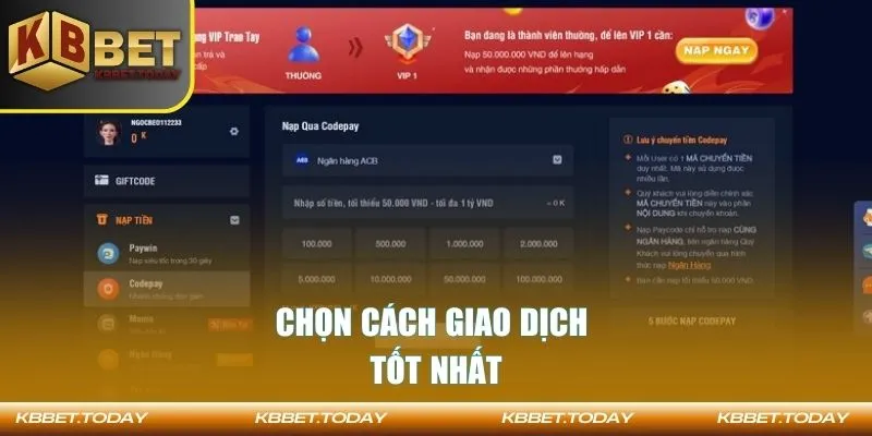 Chọn cách giao dịch tốt nhất