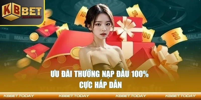 Ưu đãi thưởng nạp đầu 100% cực hấp dẫn